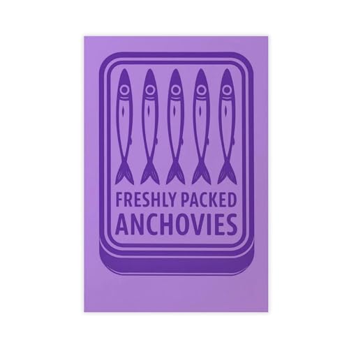 Poster toile anchois violet paysage nautique cuisine et fruits de mer 30x45