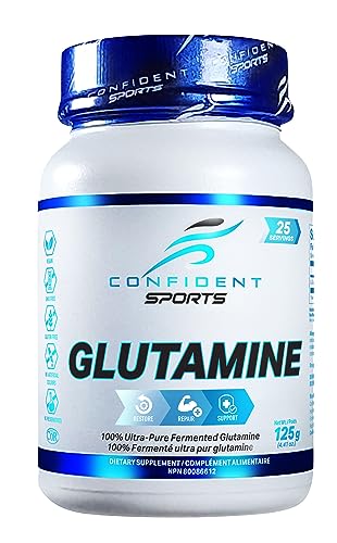 CONFIDENT SPORTS - 100% Pure Micronized – Pharmaceutical Grade – Glutamine Powder – 125 Gram – 25 Servings