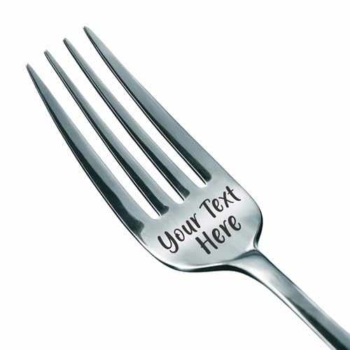 Hippowarehouse Personalised Engraved Fork Your Text Best Forking Dad Funny Gift Stainless Steel Utensil for Fathers Day Birthday Present Rude Joke
