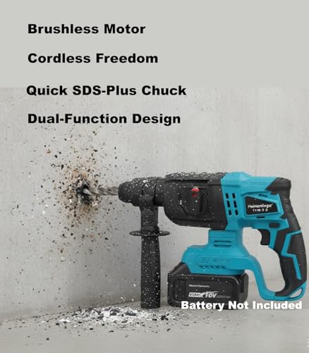 SDS-Plus Rotary Hammer Drill for Makita 18V Battery,Max Drilling Diameter 1-1/8",2 Joules Cordless Hammer Drill for Concrete Masonry,Stones, Cement,Tool Only - Image 4
