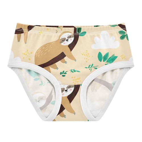 Girls Underwear Toddlers 2t Cotton Girl Panties Cute Bright Underpants Briefs Cute Cartoon Sloths Tree
