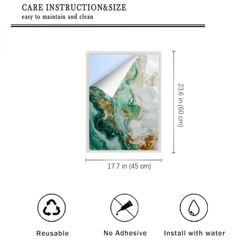 Vinilo Decorativo para Ventana Mármol Verde Blanco 17.7x23.6 in miniatura 2