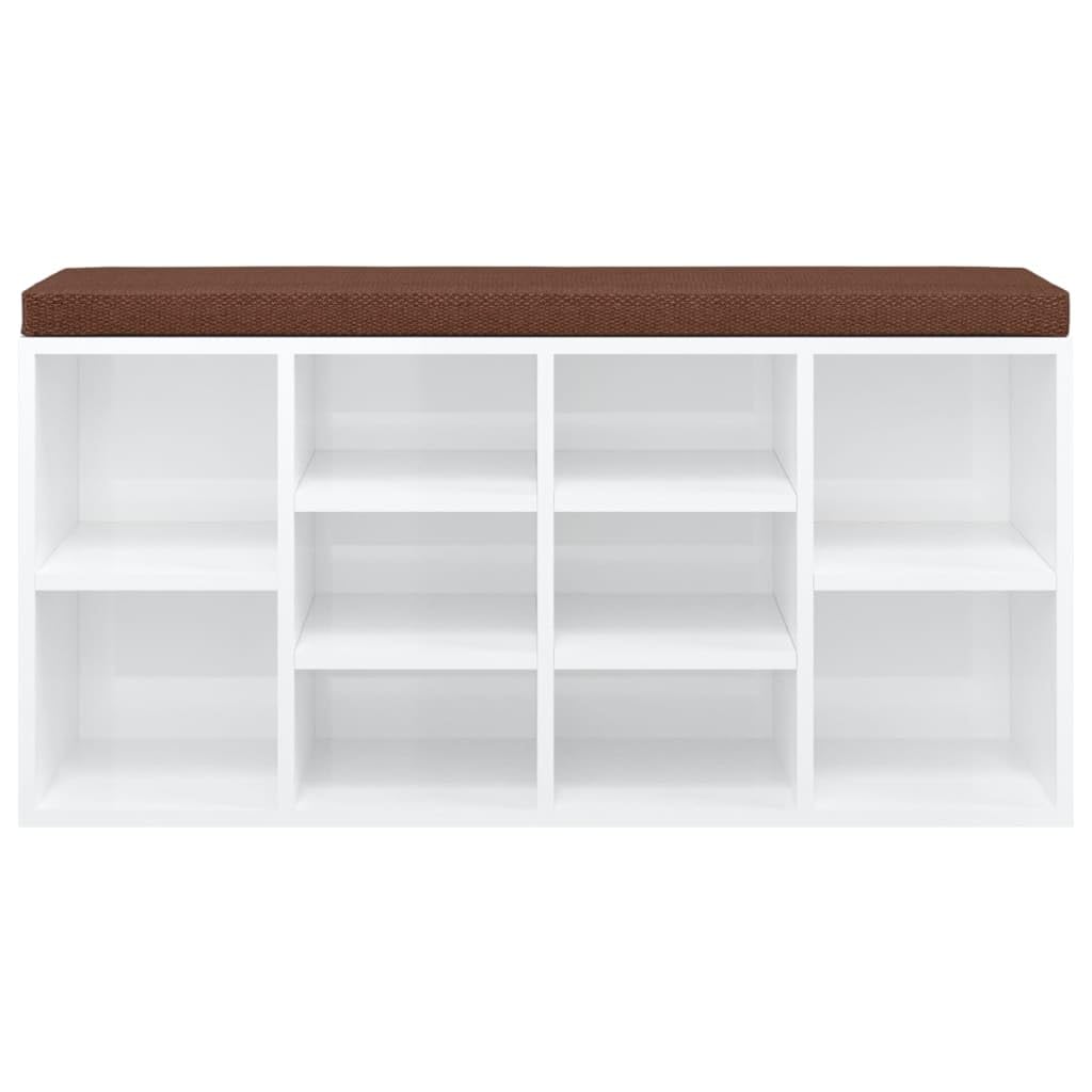Homgoday Panca per scarpe, 103 x 30 x 48 cm, in legno di ingegneria, mobile con 10 scomparti, scarpiera, per ingresso camera da letto, soggiorno, corridoio