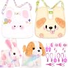 NINAOR Plush Bunny Toys and Dog Toys with Crossbody Bags, Puppy Rabbit Stuffed Animals with Pets Pretend Play Cute Stuff Interactive Electronic Plushies for Toddler Kids Toys