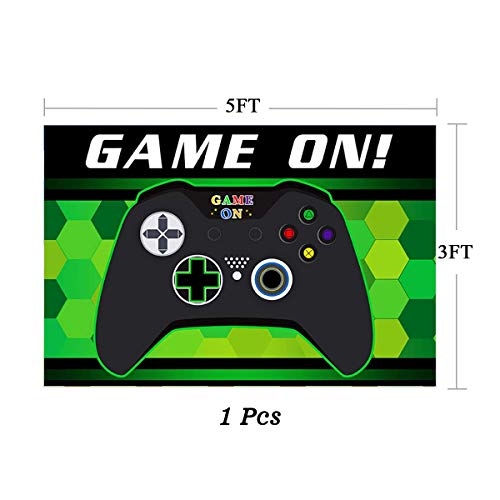 Video Game Party Supplies Decorations, Backdrop For Kids Boys Photo Background With String Light Strap Kit On Gamer Of Birthday Level Theme Party Decor Up #TOP3
