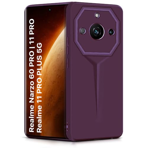 Image of WOW IMAGINE Slim Back Cover for Realme Narzo 60 PRO | 11 PRO | 11 PRO Plus 5G | Blade Series Ultra Thin Case | Camera Protection | Soft Matte Silicone Flexible Mobile Case - Purple