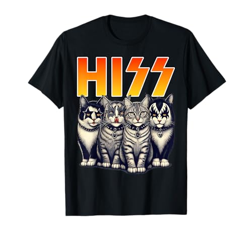 Hiss Cat Kittens Lovers Rock Rockin Birthday Men Women Gifts T-Shirt
