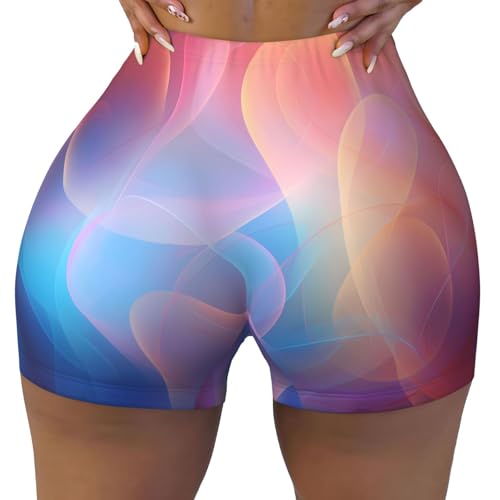 Loving Pattern Sports Shorts, high Elastic Slim Fitness Pants, Suitable for Yoga/Leisure/Daily wear