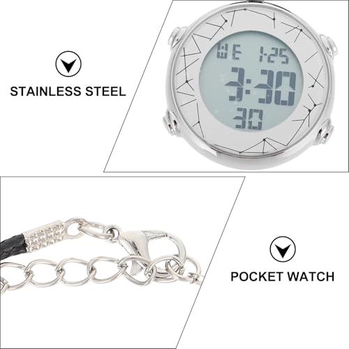 Reloj digital mujer de bolsillo en acero inoxidable con calendario electrónico Toyvian 3