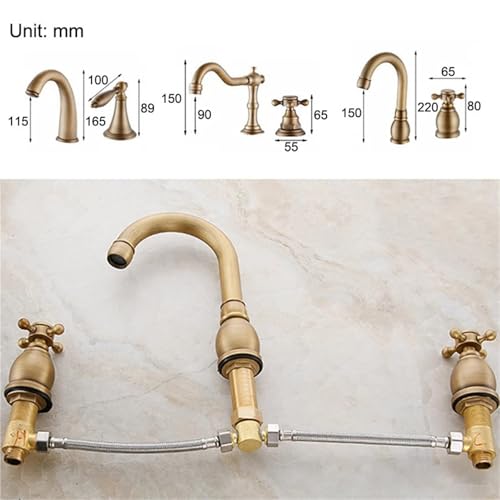 Robinet de lavabo à double poignée pour stopper les fuites de vasque - 3
