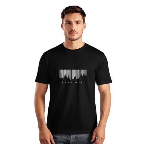 Image of Nobero 100% Cotton T Shirts for Men Stylish | Regular Fit | Graphic Printed T Shirts for Men 180 GSM Combed Cotton | Round Neck Half Sleeve