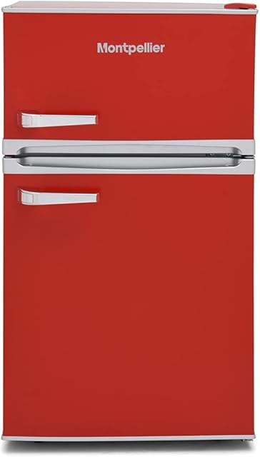 Montpellier MAB2035R Freestanding Under Counter Retro Fridge Freezer - Red