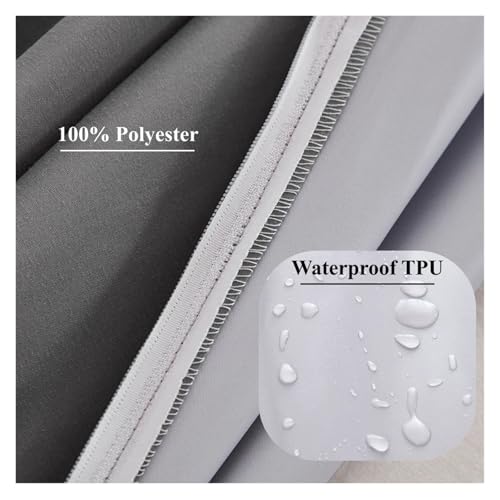 Protège matelas imperméable 140x200x30 housse lit double zippée grise