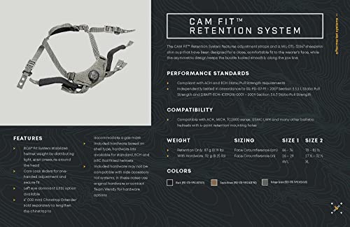 Team Wendy Cam Fit Retention System - Right Eye Dominant For Ach/Mich, Fast, Airframe (Coyote Brown, Size 2) #TOP5
