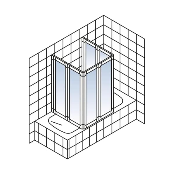 Schulte Duschabtrennung faltbar für Badewanne 70-80 cm, einfacher Aufbau, Kunstglas Softline hell, alunatur, langlebig, D1700 01 01 – Bild 5