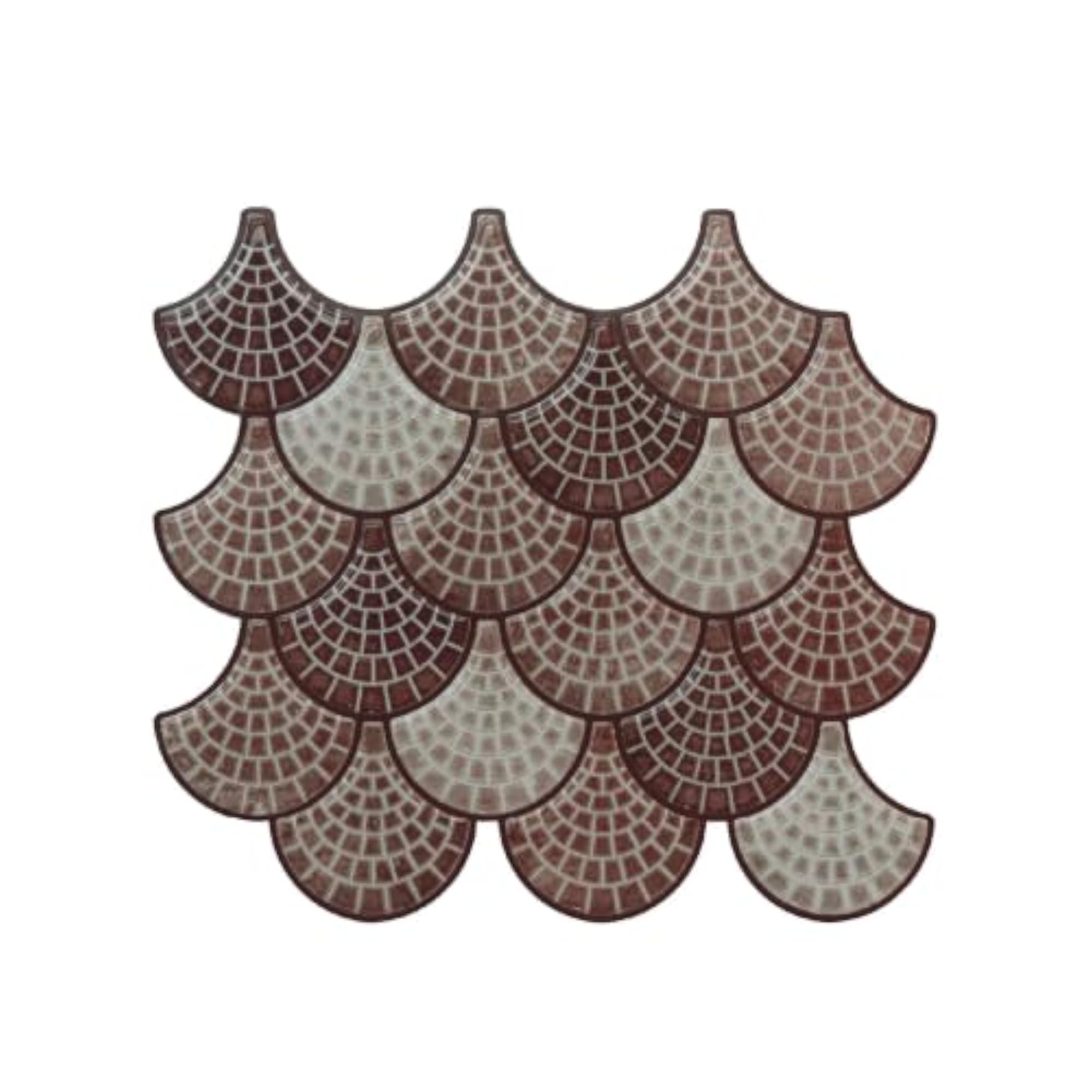 Mocha Brown Fish Scale Peel & Stick Tile, Taupe Mosaic Backsplash