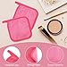Puomue Makeup Remover Cloth 12 Pack, Ultra Soft and Reusable Microfiber Makeup Remover Towels for All Skin Types, Perfect Face Towels for Women, 6 Inch X 6 Inch, Rose Red