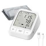 Misuratore di pressione elettronico con display per uso domestico, bracciale da braccio, 2*99 posizioni di memoria, 2 modalità di alimentazione, bracciale regolabile in larghezza, ampio display LCD re