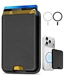 Fealkira MagSafe Wallet für iPhone 17 16 15 14 13 12 Serie, Ultra Dünner Leder Kartenhalter mit Starkem Magnet, Platz für 4 Karten, RFID Schutz, für Alltag Büro Reisen (Schwarz)