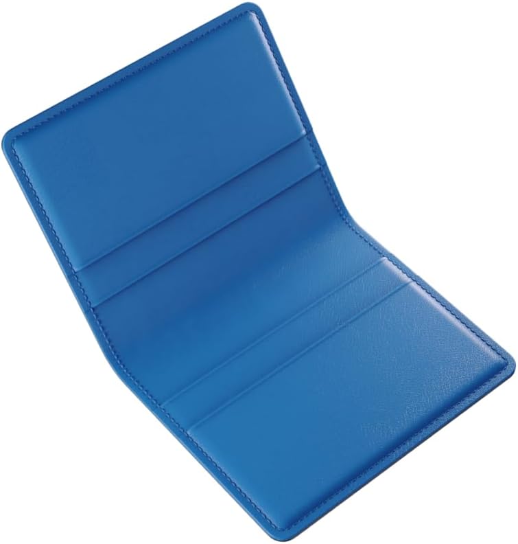 TANGEM Napa Leather Cardholder – Slim RFID Blocking Wallet, Sleek Black with Bold Blue Interior, Holds Up to 4 Cards