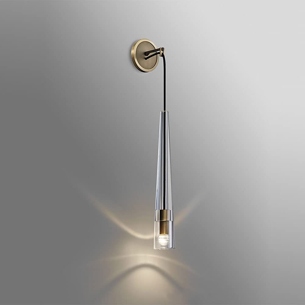 YNIYUJKL Wall Lamp, Modern Crystal Wall Sconce Lamp Copper Indoor Lighting Fixture Nordic Flush Mount Brass Wall Lamps For Living Room Bedroom Bedside Porch Hallway Headboar