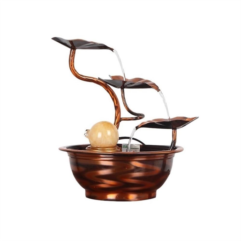 Fuente de Mesa Adornos de Fuente de Cobre Puro Que fluyen for Oficina, Escritorio, Paisaje acuático, Fortuna, Agua, Viento, Decoraciones for el hogar Fuente de Agua Decorativa