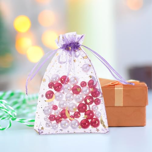 MAGICLULU 50 bolsas malla con cordón para joyas y dulces miniatura 3