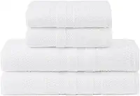 Jogo De Banho Buddemeyer Vanilla Extra Soft 100% Algodão Toalha Alta Absorção Macia Grande 4 Peças - Banho e Rosto - Presente (Branco 1011)