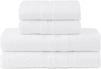 Jogo De Banho Buddemeyer Vanilla Extra Soft 100% Algodão Toalha Alta Absorção Macia Grande 4 Peças - Banho e Rosto - Presente (Branco 1011)
