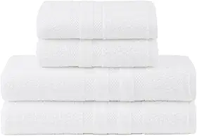 Jogo De Banho Buddemeyer Vanilla Extra Soft 100% Algodão Toalha Alta Absorção Macia Grande 4 Peças - Banho e Rosto - Presente (Branco 1011)