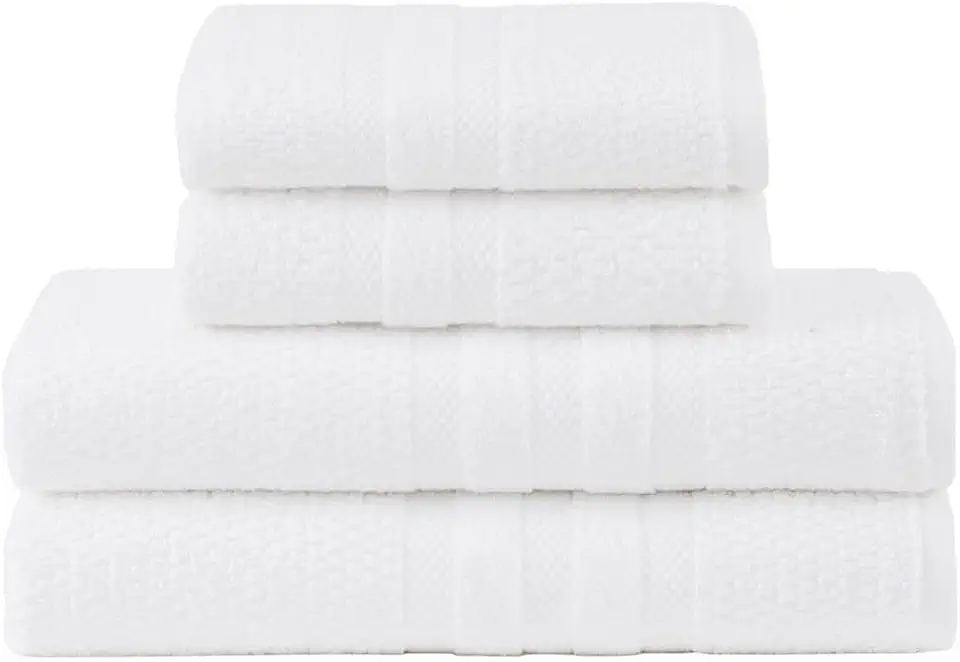 Jogo De Banho Buddemeyer Vanilla Extra Soft 100% Algodão Toalha Alta Absorção Macia Grande 4 Peças - Banho e Rosto - Presente (Branco 1011)