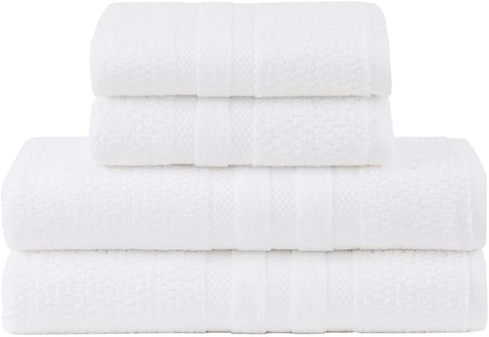 Jogo De Banho Buddemeyer Vanilla Extra Soft 100% Algodão Toalha Alta Absorção Macia Grande 4 Peças - Banho e Rosto - Presente (Branco 1011)
