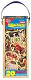 T.S. Shure Farm Vehicles Wooden Magnets 20 Piece MagnaFun Set