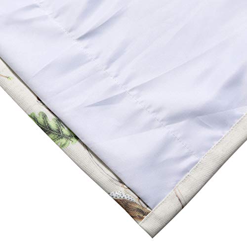 Chadmade Rural Pastoral Print Extra Wide Window Curtain 100" W X 84" L, Pinch Pleated Blackout Lining Darpes Panel Bedroom Living Room Hotel Restaurant (1 Panel), Green #TOP2