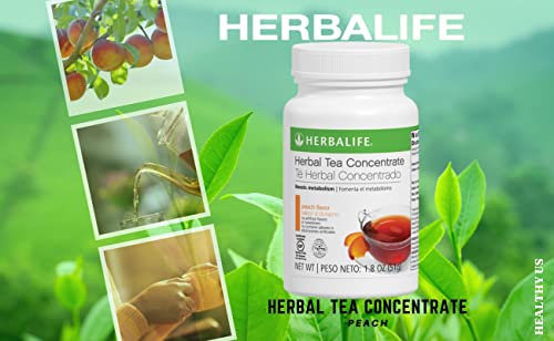 Herbalife Herbal Tea Concentrate: Peach 1.8 Oz. (51g) Gluten Free, Naturally Flavored, No Artificial Sweetener