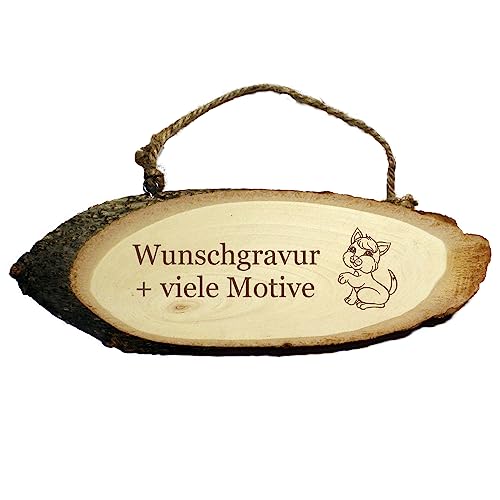 Katzenschild aus Holz personalisiert mit Name, Spruch, Motiv - Namensschild für Katzen, Kätzchen und Kater - für Katzenfreunde, Katzenliebhaber, Katzenfans, Holzschild zur Deko