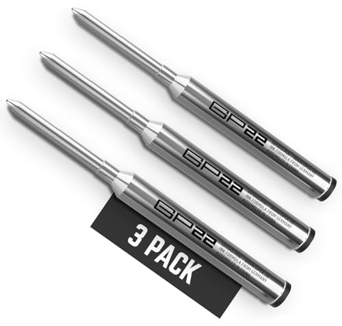 GPCA GP22 Ink Refill Cartridges for Gel Pens, Medium Point Size, 3-Pack, Black