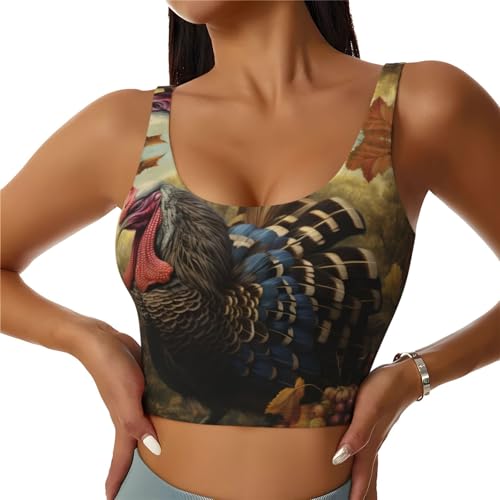 Gilet de sport pour femme HYTTER imprimé dinde pour le yoga et le fitness