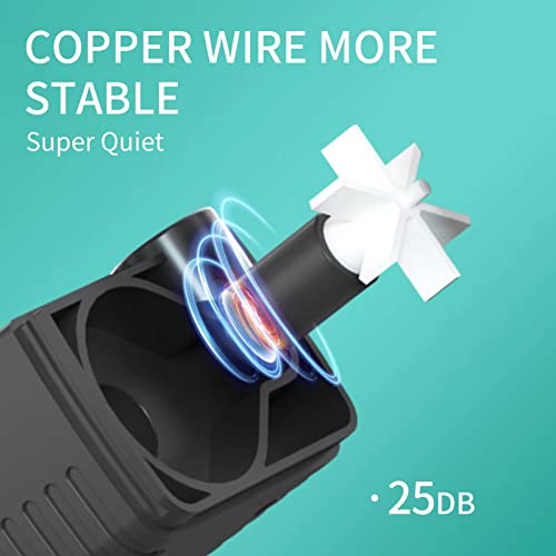 Welmix 80Gph (300L/H 4W) Mini Aquarium Water Pump Quiet Submersible Pump For Fish Tank, Pond, Pet Fountain, Hydroponics With 2 Nozzles, 1.6Ft Tube, 6Ft Power Cord #TOP4