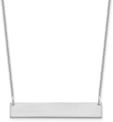 Diamond2Deal 10k Gold Medium Polished Blank Bar Pendant Necklace