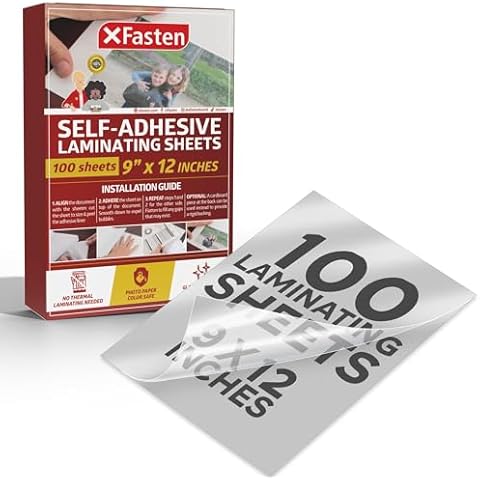 XFasten Self-Adhesive Laminating Sheets, 9 x 12 Inches (100-Pack) Cover