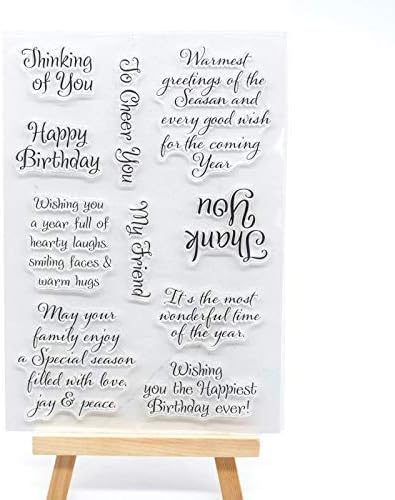 Welcome to Joyful Home 2pcs/Set Thinking of You Sentiment Clear Stamp for Card Making Decoration and Scrapbooking