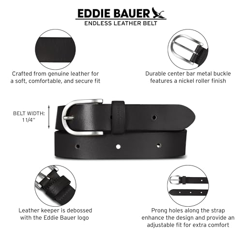 Eddie Bauer Women's Casual Leather Belts with Durable Metal Buckle, Endless Leather - Black, XX-Large by Eddie Bauer - Used condition - Image 6