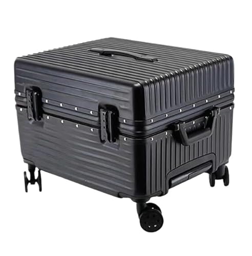 Suitcase Carry On Luggage 20inch Wide Handle Suitcase,Hardshell with Aluminum Frame Spinner Luggage(Black)