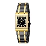 WWOOR Gold Watches for Women Dainty Ladies Quartz Watch Vintage Square Shape Japanese Quartz Movement 3ATM Waterproof Fashion Female Wrist Watch Luxury Birthday Gifts
