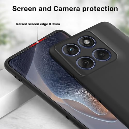 Image of Back Cover Compatible with Motorola Moto Edge 70 5G | Full Camera Protection | Premium Liquid Silicon Case | Flexible Bumper Case for Motorola Moto Edge 70 5G (Black)