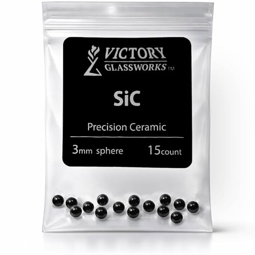 Silicon Carbide Ball Bearings, 3mm, Aerospace Grade, Superior Corrosion Resistant Deep Groove Bearings (3mm (Pack of 15))