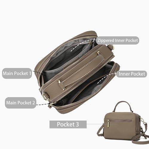 Crossbody Bag Genuine Leather Crossbody Purse for Women Satchel Bag Small Cross Body Bag Shoulder Bag Handbags Top-Handle Bag3