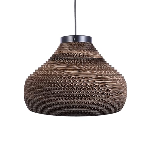 Gatuida Lámpara de Techo de Papel Estilo Sudeste Asiático Diseño Tipo Sombrero para Interiores Lámpara Decorativa para Restaurante y Café Luz Ambiental Creativa y Práctica