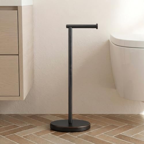 Image of KES Oil Rubbed Bronze Toilet Paper Holder Stand, Freestanding Toilet Roll Holder for Bathroom Floor, Stainless Steel, BPH283S1-ORB